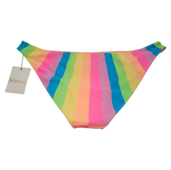 Show Me Your MuMu jamaica rainbow Striped Bikini Bottom xxl nwt pink blue peach - Picture 2 of 3
